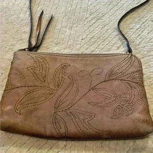 Frye embroidered leather crossbody